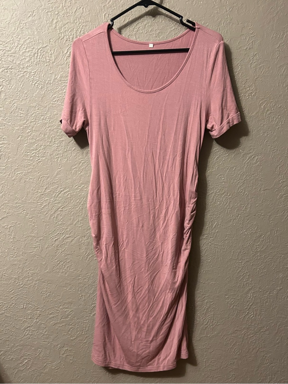 Everyday Scoop Neck Midi Dress in Dusty Pink